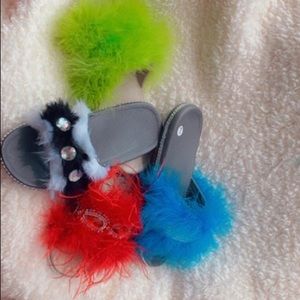 Fur/Jeweled Slides